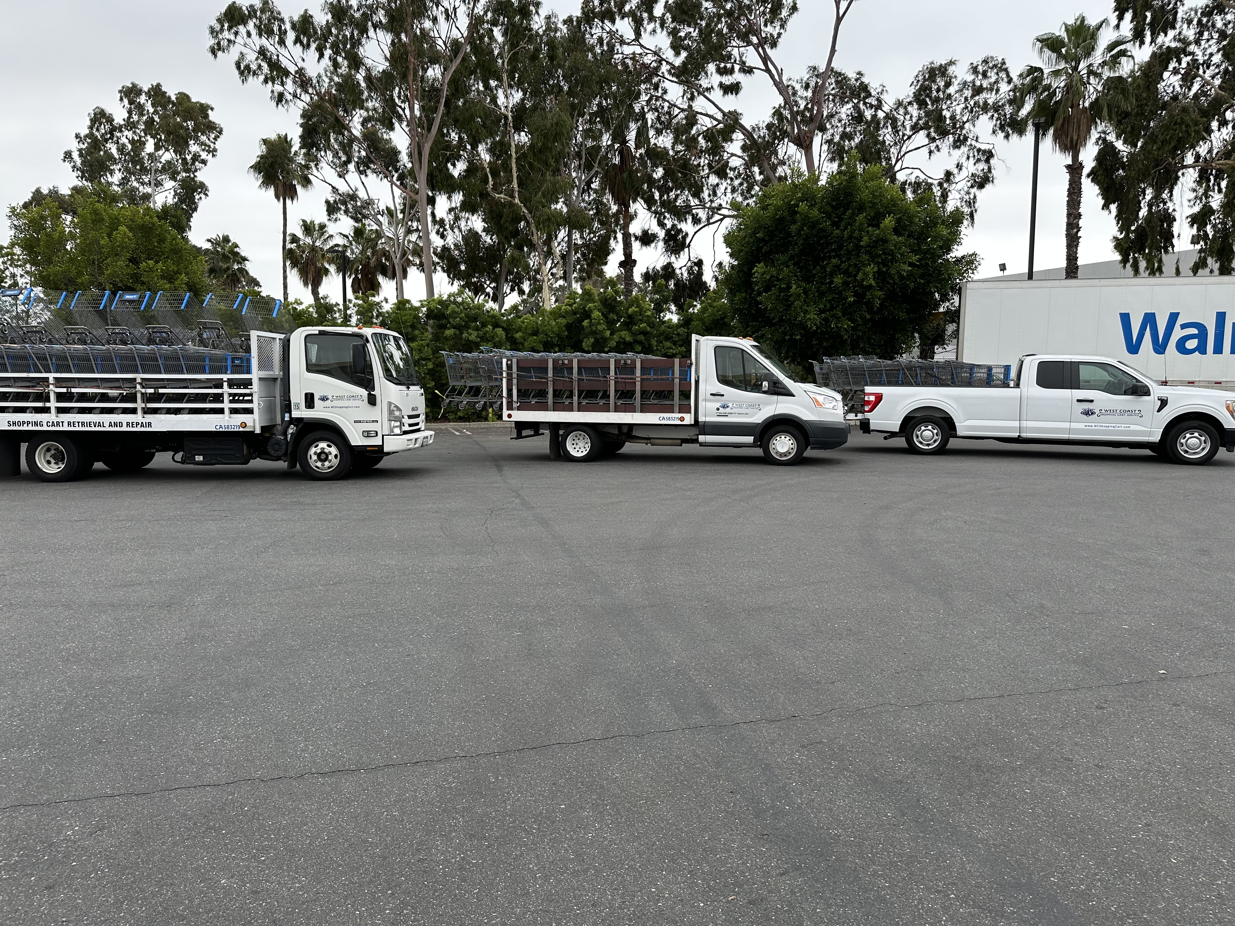 West Coast Shopping Cart Service company trucks